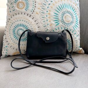 Longchamp x Mr. Bags Cheese Cuir mini crossbody, Black Leather, Limited Edition